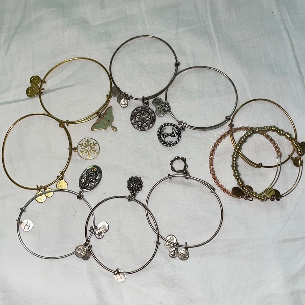 Alex and ani lot of 9 bracelets